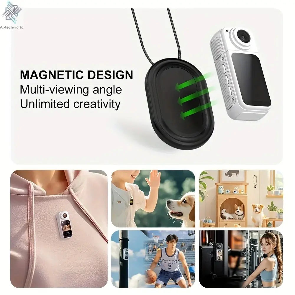 Xiaomi S70 Mini Recorder 2.7K Finger Action Camera Lightweight POV With Magnetic Belt 1.47 inch IPS Screen Bicycle Vlog Pet Cam Ai-TechWorld 