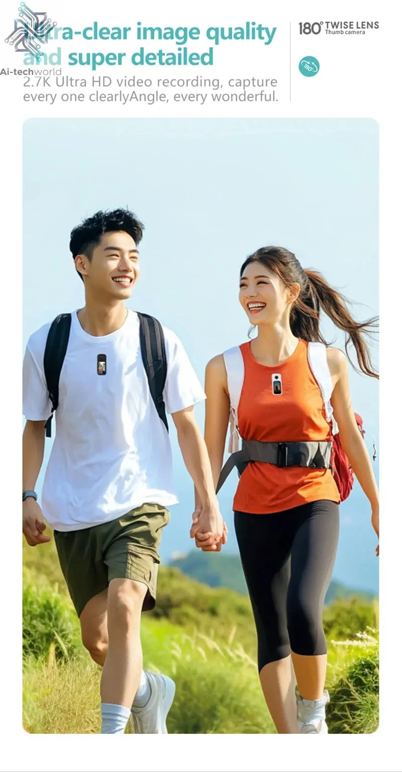 Xiaomi S70 Mini Recorder 2.7K Finger Action Camera Lightweight POV With Magnetic Belt 1.47 inch IPS Screen Bicycle Vlog Pet Cam Ai-TechWorld 