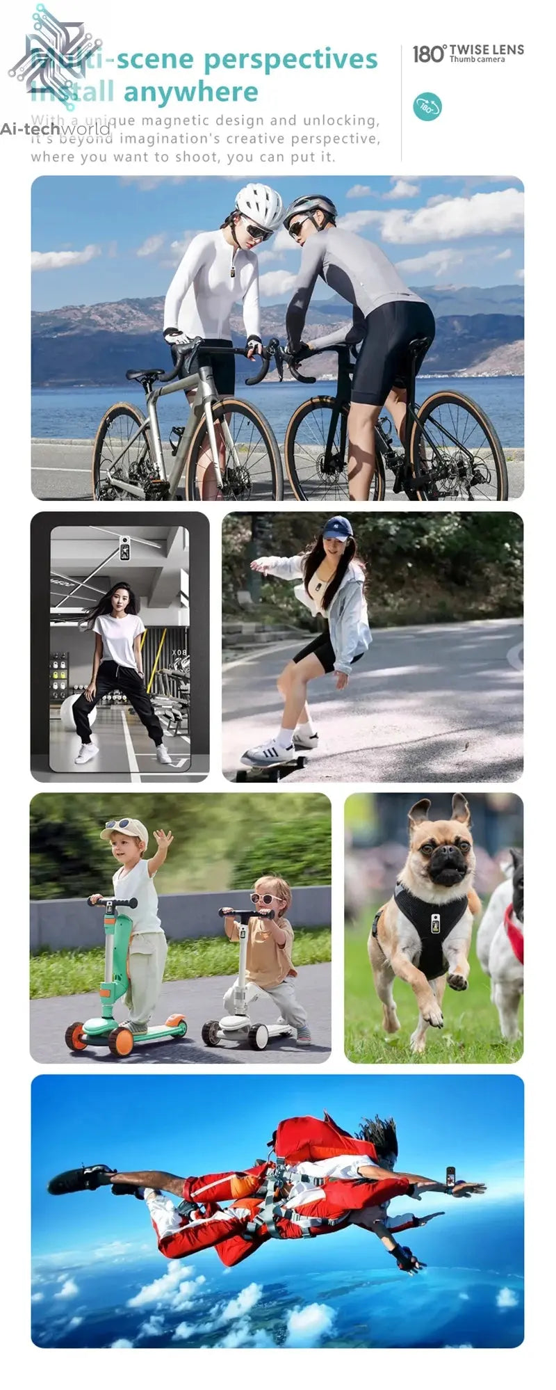 Xiaomi S70 Mini Recorder 2.7K Finger Action Camera Lightweight POV With Magnetic Belt 1.47 inch IPS Screen Bicycle Vlog Pet Cam Ai-TechWorld 