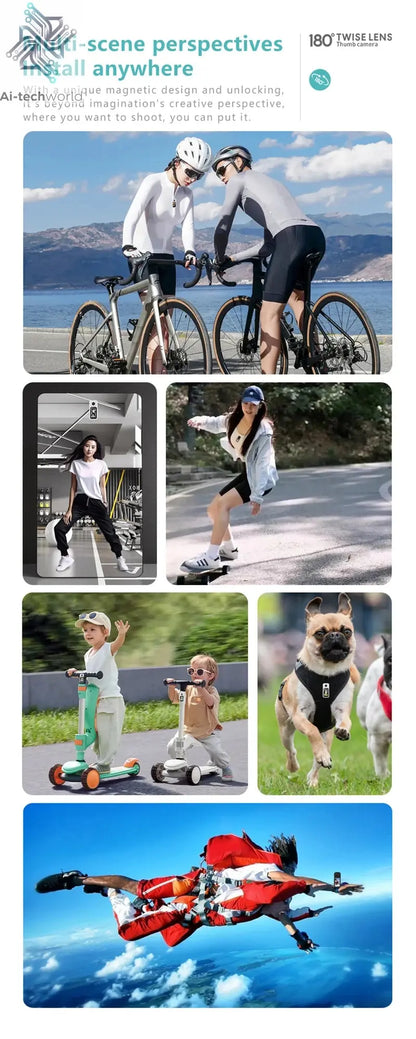 Xiaomi S70 Mini Recorder 2.7K Finger Action Camera Lightweight POV With Magnetic Belt 1.47 inch IPS Screen Bicycle Vlog Pet Cam Ai-TechWorld 