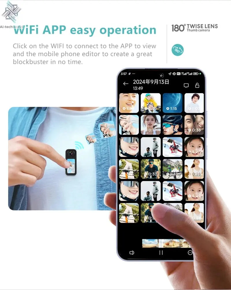 Xiaomi S70 Mini Recorder 2.7K Finger Action Camera Lightweight POV With Magnetic Belt 1.47 inch IPS Screen Bicycle Vlog Pet Cam Ai-TechWorld 