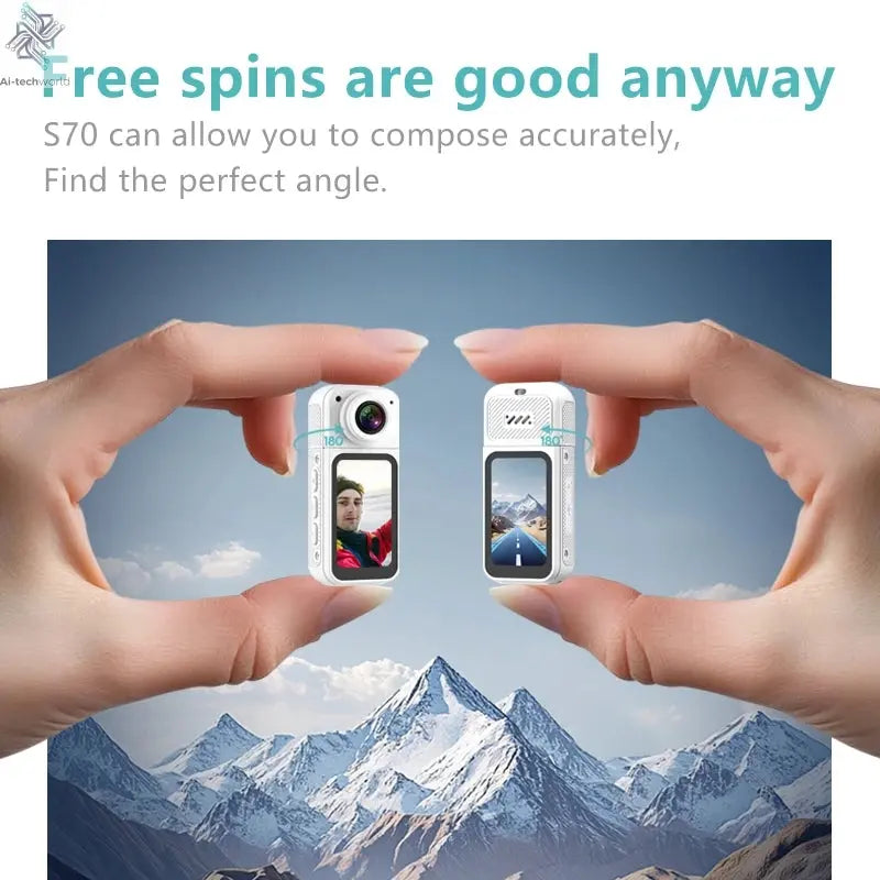 Xiaomi S70 Mini Recorder 2.7K Finger Action Camera Lightweight POV With Magnetic Belt 1.47 inch IPS Screen Bicycle Vlog Pet Cam Ai-TechWorld 