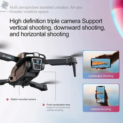 Xiaomi YT11 Drone 8K HD Three Camera Brushless Motor 5G WIFI FPV Optical Flow Positioning Obstacle Avoidance RC Drone 20000M Ai-TechWorld 