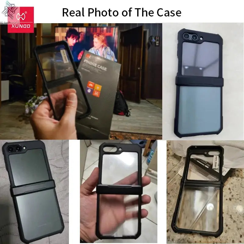 Xundd For Samsung Galaxy Z Flip 7 5 Z Flip 6 7 5G Case Airbag Shockproof Acrylic+TPU+Glass Back Cover For Flip5 z플립 5 7 케이스 Ai-TechWorld 
