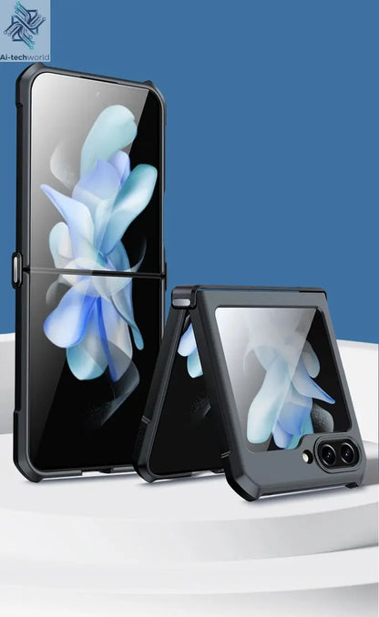 Xundd For Samsung Galaxy Z Flip 7 5 Z Flip 6 7 5G Case Airbag Shockproof Acrylic+TPU+Glass Back Cover For Flip5 z플립 5 7 케이스 Ai-TechWorld 