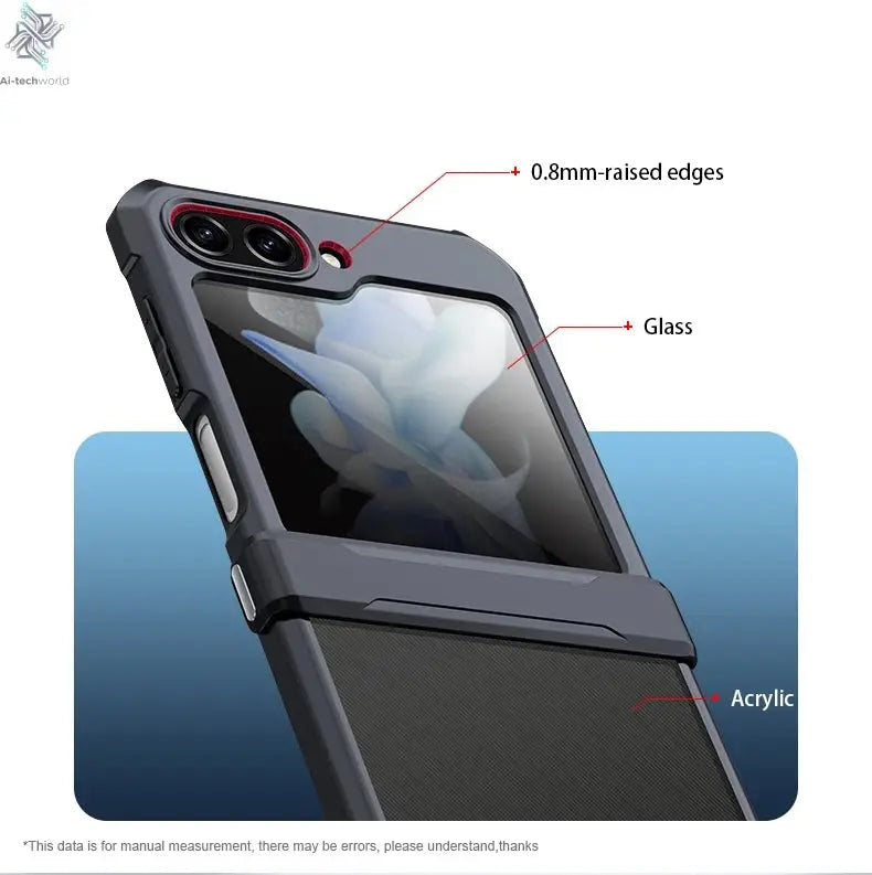 Xundd For Samsung Galaxy Z Flip 7 5 Z Flip 6 7 5G Case Airbag Shockproof Acrylic+TPU+Glass Back Cover For Flip5 z플립 5 7 케이스 Ai-TechWorld 