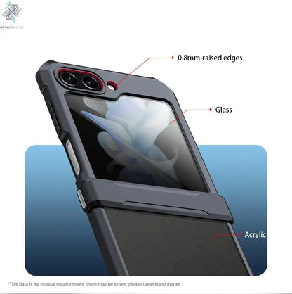 Xundd For Samsung Galaxy Z Flip 7 5 Z Flip 6 7 5G Case Airbag Shockproof Acrylic+TPU+Glass Back Cover For Flip5 z플립 5 7 케이스 Ai-TechWorld 