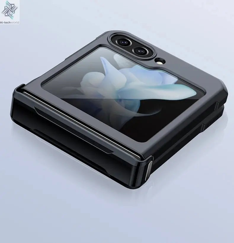 Xundd For Samsung Galaxy Z Flip 7 5 Z Flip 6 7 5G Case Airbag Shockproof Acrylic+TPU+Glass Back Cover For Flip5 z플립 5 7 케이스 Ai-TechWorld 