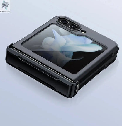 Xundd For Samsung Galaxy Z Flip 7 5 Z Flip 6 7 5G Case Airbag Shockproof Acrylic+TPU+Glass Back Cover For Flip5 z플립 5 7 케이스 Ai-TechWorld 