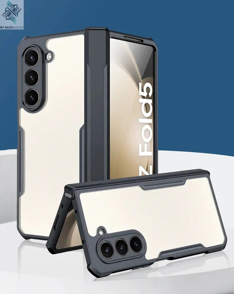 Xundd For Samsung Galaxy Z Fold 3 4 5 6 Fold 7 Foldable Case Airbag Anti-drop Camera Protect Acrylic&TPU Cover For 폴드5 케이스 Ai-TechWorld 