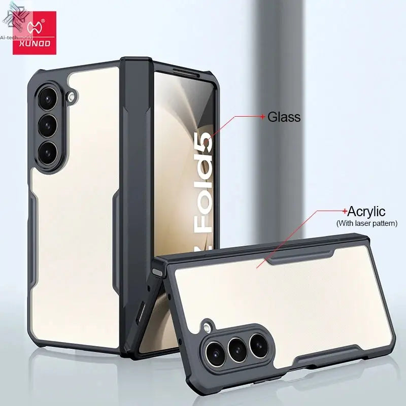 Xundd For Samsung Galaxy Z Fold 3 4 5 6 Fold 7 Foldable Case Airbag Anti-drop Camera Protect Acrylic&TPU Cover For 폴드5 케이스 Ai-TechWorld 