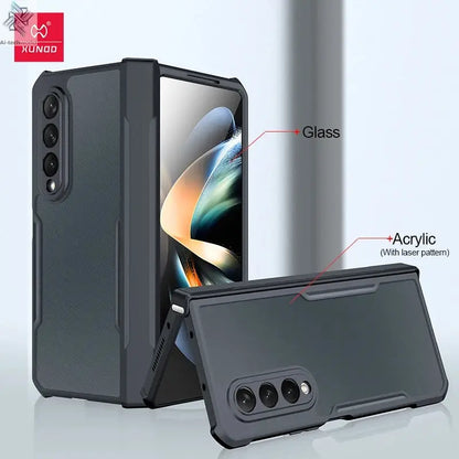 Xundd For Samsung Galaxy Z Fold 3 4 5 6 Fold 7 Foldable Case Airbag Anti-drop Camera Protect Acrylic&TPU Cover For 폴드5 케이스 Ai-TechWorld 