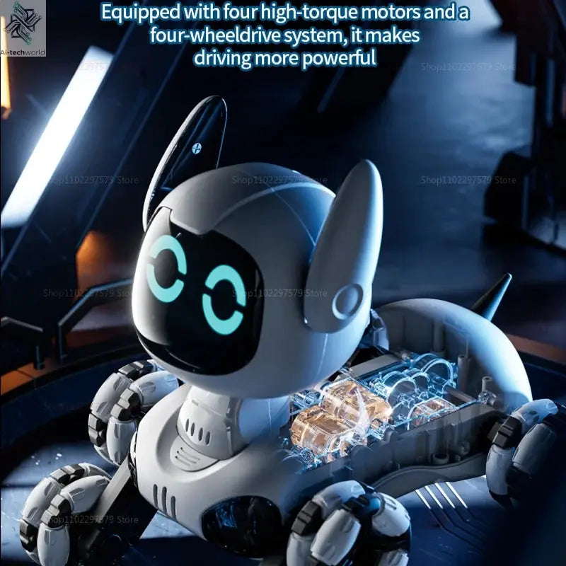 Y9 RC Robot Dog Toy 2.4G Radio Remote Control 8WD Mechanical Pet Dog Touch-sense Music Stunt Electric Toy for Girl Boy Kids Gift Ai-TechWorld 