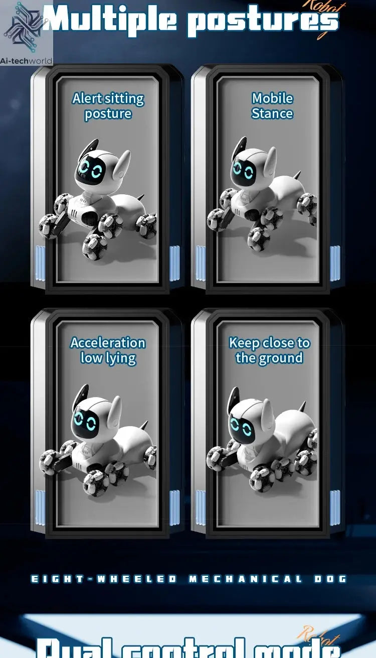 Y9 RC Robot Dog Toy 2.4G Radio Remote Control 8WD Mechanical Pet Dog Touch-sense Music Stunt Electric Toy for Girl Boy Kids Gift Ai-TechWorld 
