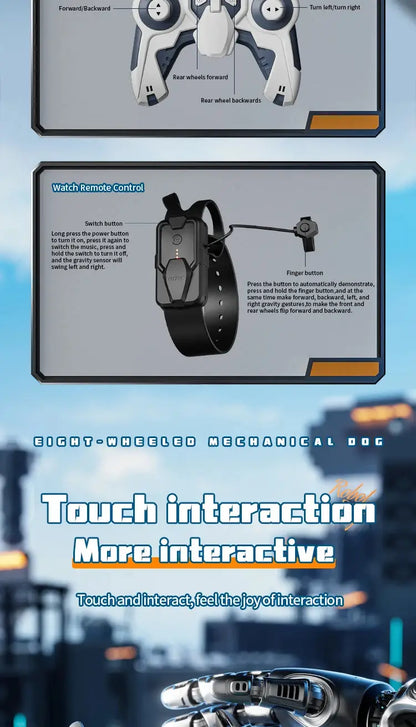 Y9 RC Robot Dog Toy 2.4G Radio Remote Control 8WD Mechanical Pet Dog Touch-sense Music Stunt Electric Toy for Girl Boy Kids Gift Ai-TechWorld 