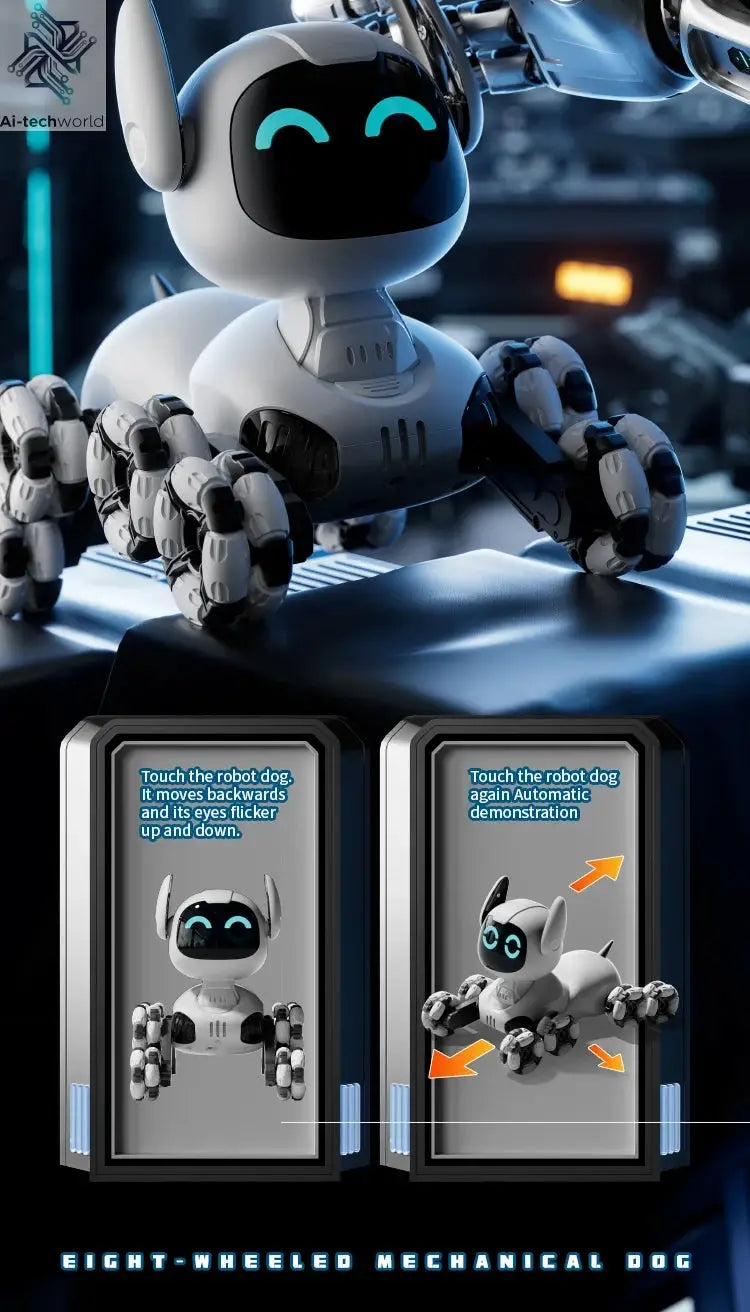 Y9 RC Robot Dog Toy 2.4G Radio Remote Control 8WD Mechanical Pet Dog Touch-sense Music Stunt Electric Toy for Girl Boy Kids Gift Ai-TechWorld 