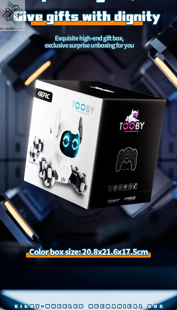 Y9 RC Robot Dog Toy 2.4G Radio Remote Control 8WD Mechanical Pet Dog Touch-sense Music Stunt Electric Toy for Girl Boy Kids Gift Ai-TechWorld 
