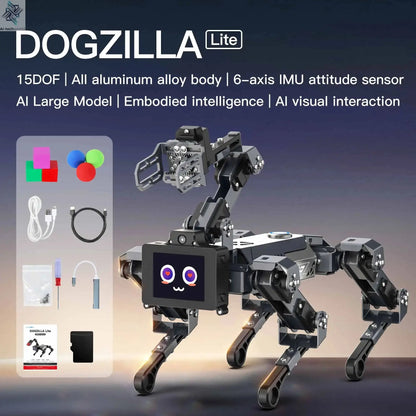Yahboom DOGZILLA-Lite Quadruped Bionic Robot Dog AI Vision Large Model Intelligent Programming Electronic Kit for Raspberry Pi Ai-TechWorld 
