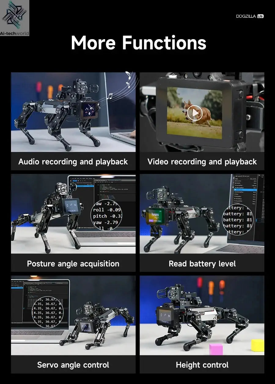 Yahboom DOGZILLA-Lite Quadruped Bionic Robot Dog AI Vision Large Model Intelligent Programming Electronic Kit for Raspberry Pi Ai-TechWorld 