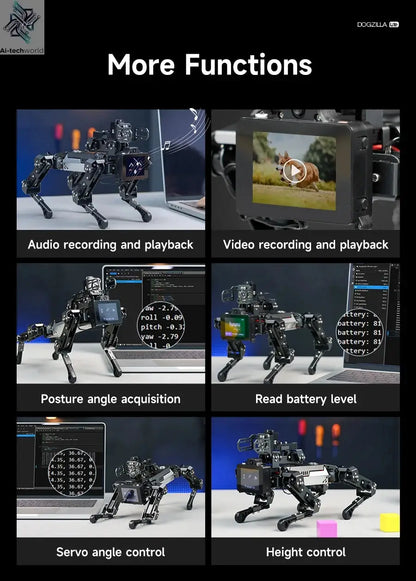 Yahboom DOGZILLA-Lite Quadruped Bionic Robot Dog AI Vision Large Model Intelligent Programming Electronic Kit for Raspberry Pi Ai-TechWorld 