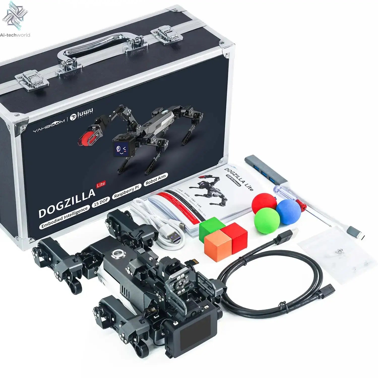 Yahboom DOGZILLA-Lite Quadruped Bionic Robot Dog AI Vision Large Model Intelligent Programming Electronic Kit for Raspberry Pi Ai-TechWorld 