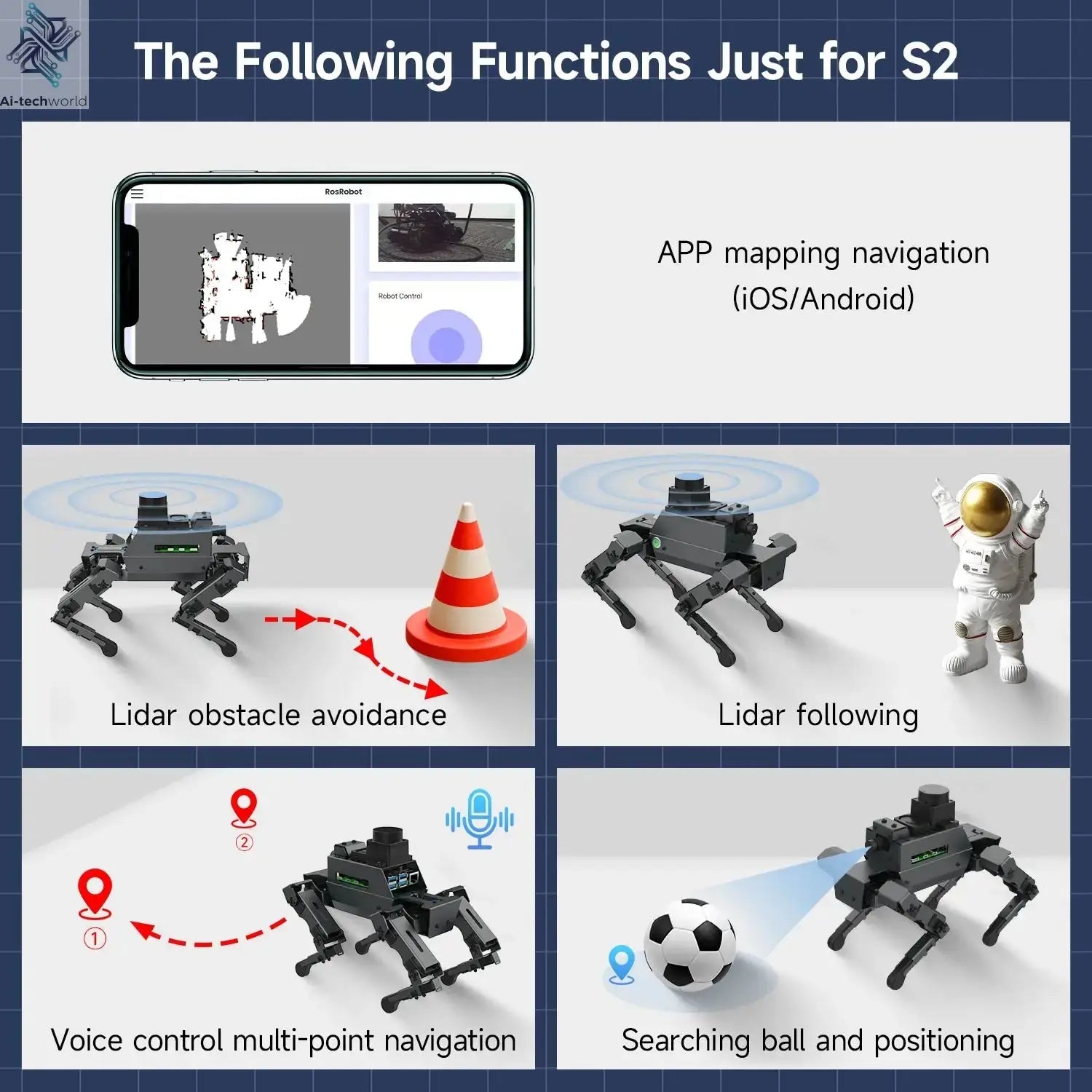 Yahboom DOGZILLA S1 S2 12DOF Robot Dog Ai-TechWorld 