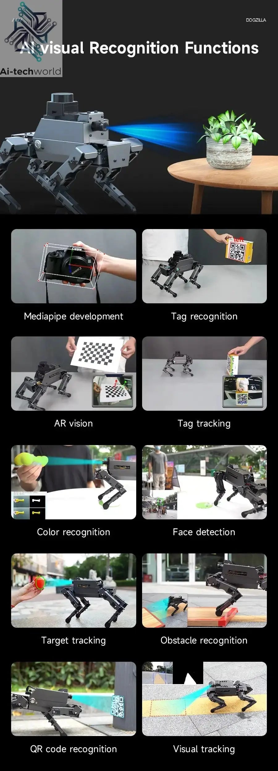 Yahboom DOGZILLA S1 S2 12DOF Robot Dog Ai-TechWorld 