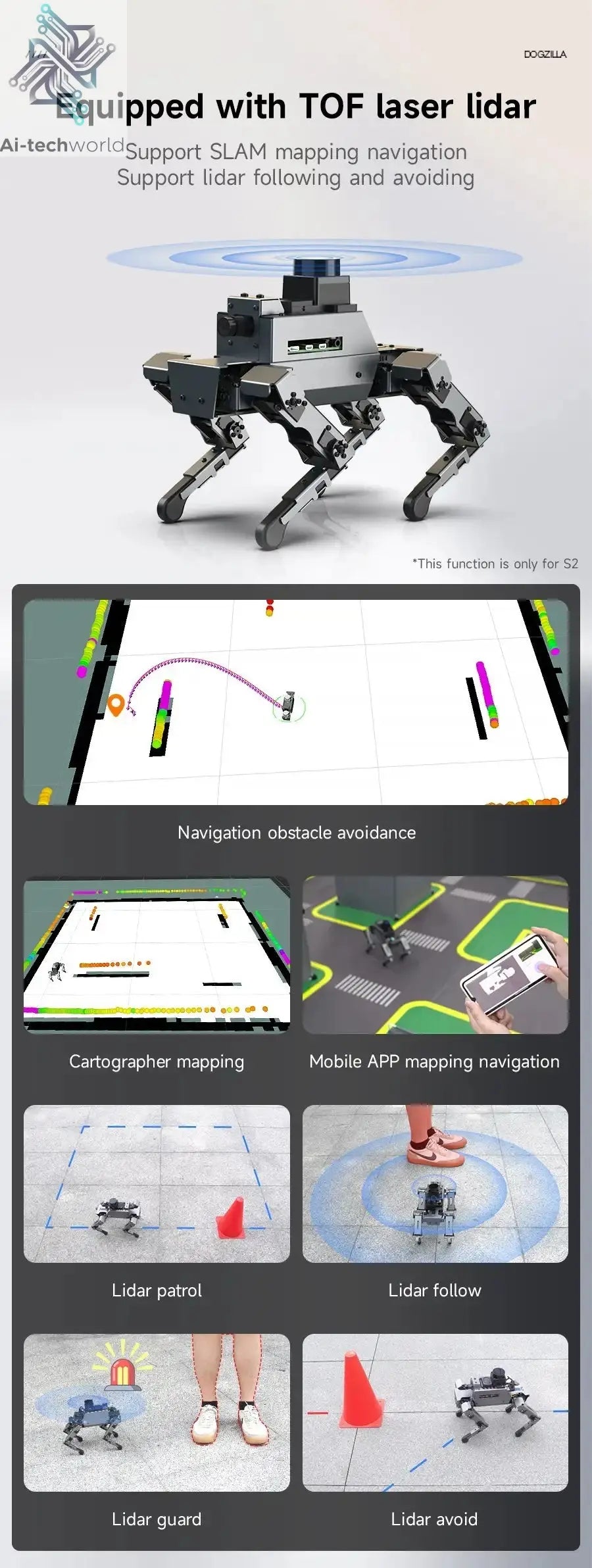 Yahboom DOGZILLA S1 S2 12DOF Robot Dog Ai-TechWorld 