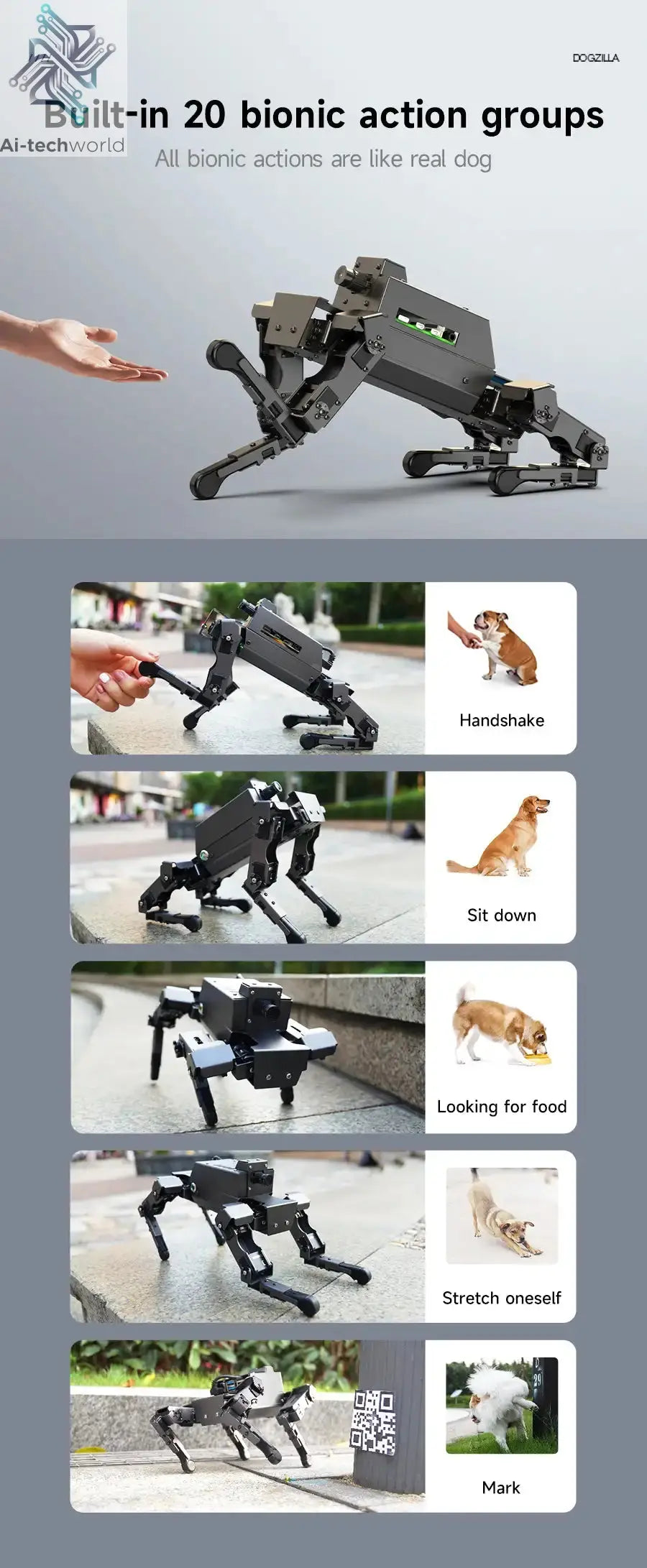 Yahboom DOGZILLA S1 S2 12DOF Robot Dog Ai-TechWorld 