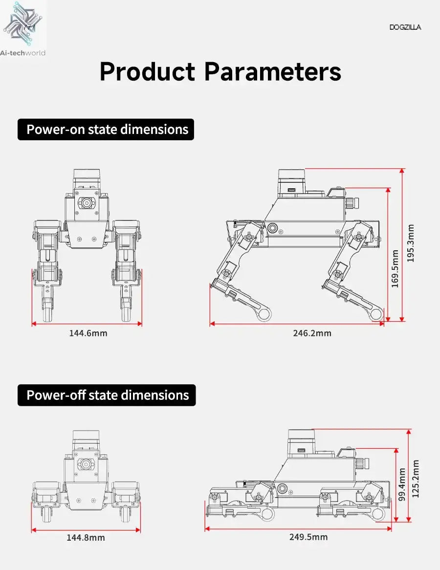 Yahboom DOGZILLA S1 S2 12DOF Robot Dog Ai-TechWorld 