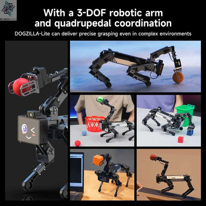 Yahboom Quadruped Robot Dog Bionic Intelligent Programming AI Large Model with Robotic Arm Powered by Raspberry Pi CM5 Module Ai-TechWorld 