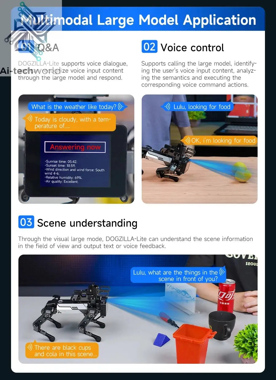 Yahboom Quadruped Robot Dog Bionic Intelligent Programming AI Large Model with Robotic Arm Powered by Raspberry Pi CM5 Module Ai-TechWorld 