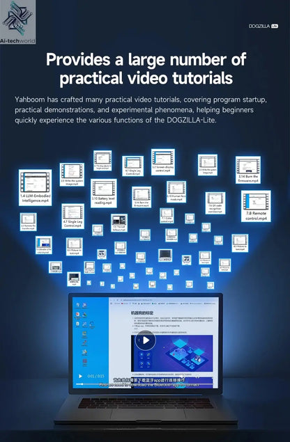 Yahboom Quadruped Robot Dog Bionic Intelligent Programming AI Large Model with Robotic Arm Powered by Raspberry Pi CM5 Module Ai-TechWorld 