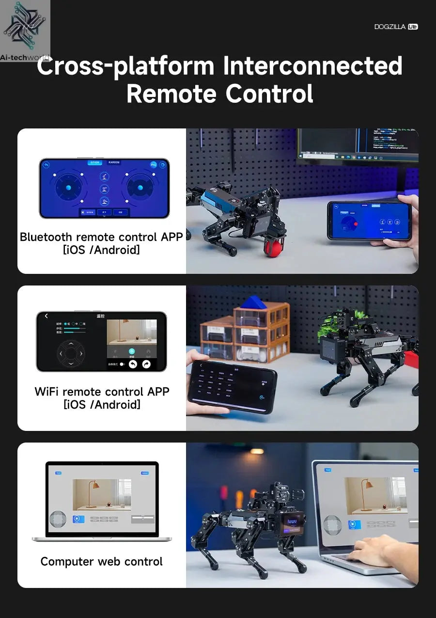 Yahboom Quadruped Robot Dog Bionic Intelligent Programming AI Large Model with Robotic Arm Powered by Raspberry Pi CM5 Module Ai-TechWorld 