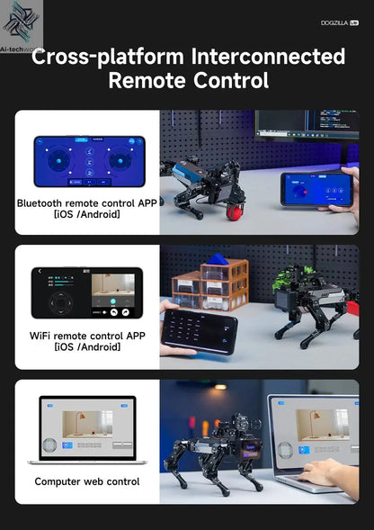 Yahboom Quadruped Robot Dog Bionic Intelligent Programming AI Large Model with Robotic Arm Powered by Raspberry Pi CM5 Module Ai-TechWorld 
