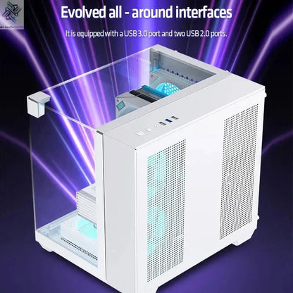 Yeah Magic CUBE PC Case Sea View Room Gaming Computer Desktop M-ATX ITX Motherboard Double-Sided Tempered Glass PC Gamer FANS*3 Ai-TechWorld 