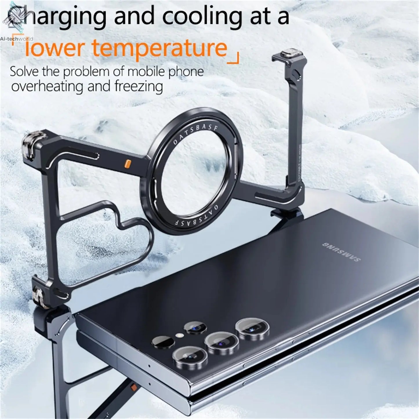 Z Shape Metal Frame Phone Case For Samsung Galaxy S24 Ultra Luxury Metal Frame With Magnetic Bracket Cover For Samsung S25 Ultra Ai-TechWorld 