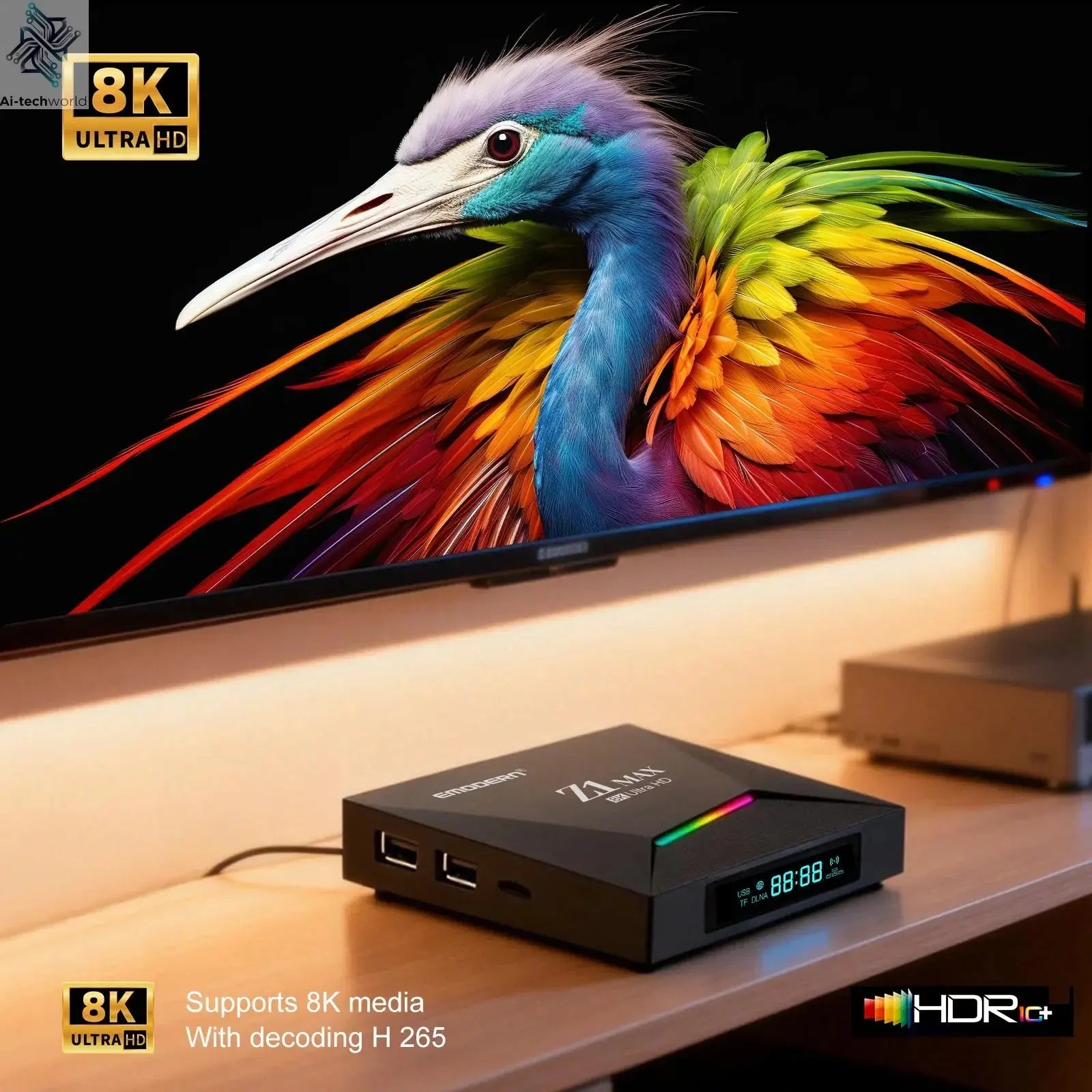 Z1 Max TV Box Android 15 iptv Allwinner H618 Quad Core 4G 5G Dual WiFi HD 8K 4K Media Player BT 5.0 Support Voice remote TV Box Ai-TechWorld 