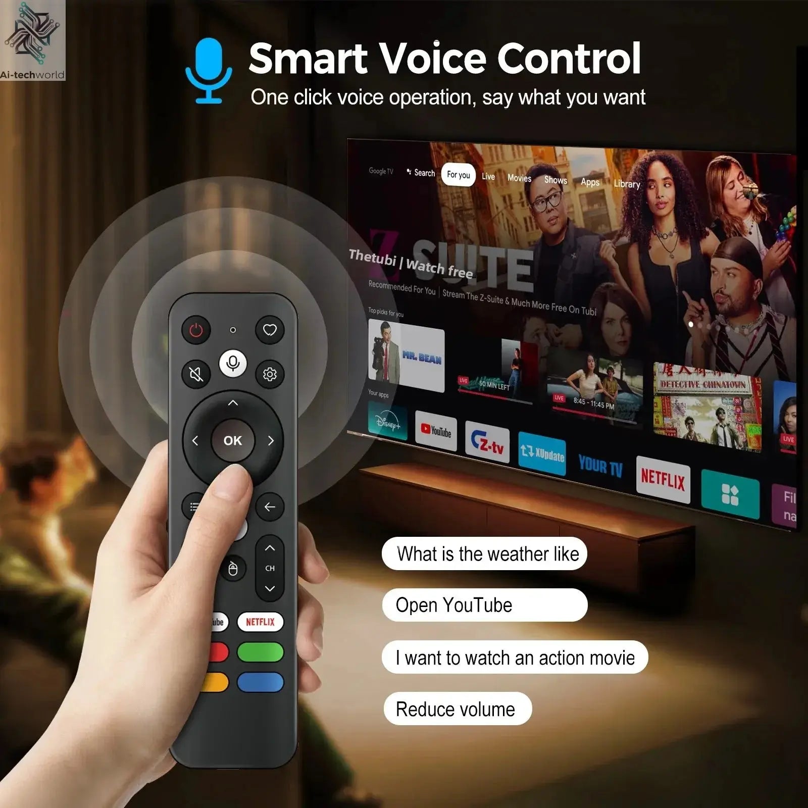 Z1 Max TV Box Android 15 iptv Allwinner H618 Quad Core 4G 5G Dual WiFi HD 8K 4K Media Player BT 5.0 Support Voice remote TV Box Ai-TechWorld 