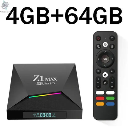 Z1 Max TV Box Android 15 iptv Allwinner H618 Quad Core 4G 5G Dual WiFi HD 8K 4K Media Player BT 5.0 Support Voice remote TV Box Ai-TechWorld 