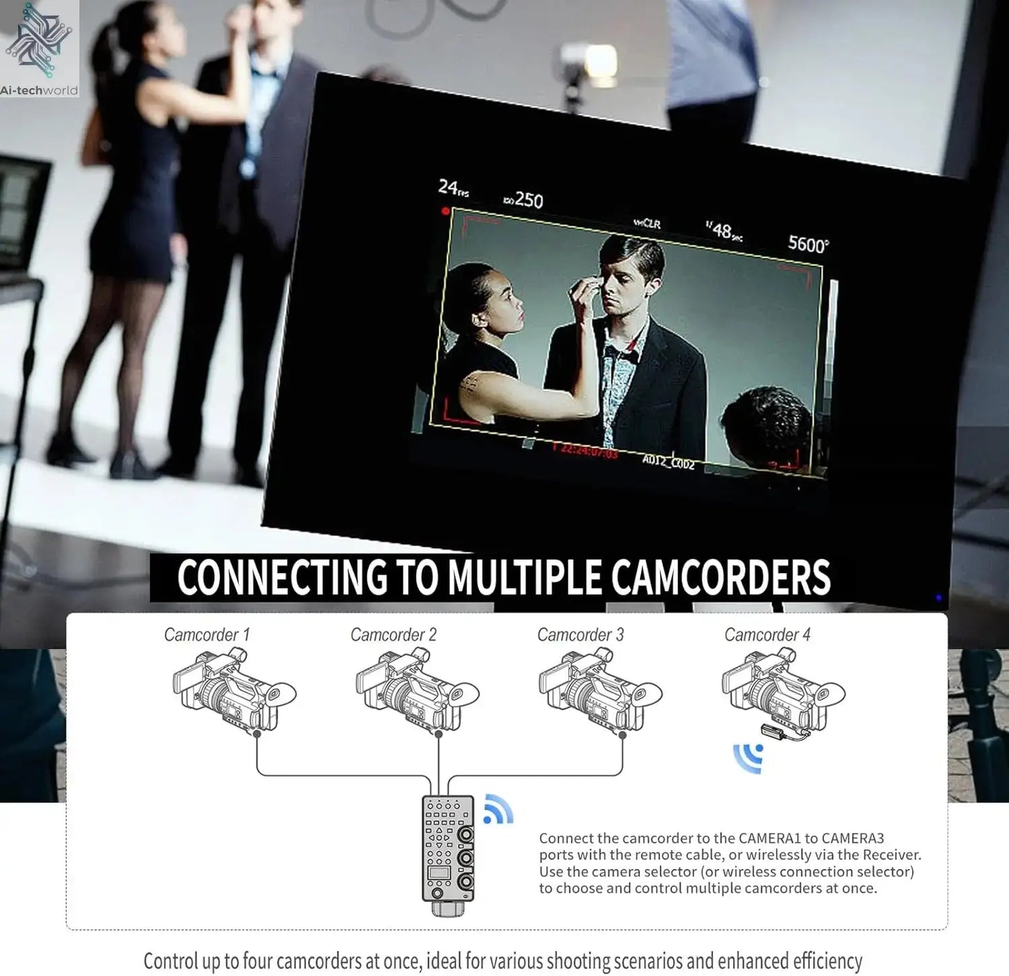 ZC-4 for Sony Camcorder Lanc Zoom Controller Replaces Sony RM-30BP for Video Zoom, Focus, IRIS, Recording, ND, White Balance Ai-TechWorld 