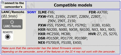 ZC-4 for Sony Camcorder Lanc Zoom Controller Replaces Sony RM-30BP for Video Zoom, Focus, IRIS, Recording, ND, White Balance Ai-TechWorld 