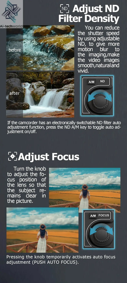 ZC-4 for Sony Camcorder Lanc Zoom Controller Replaces Sony RM-30BP for Video Zoom, Focus, IRIS, Recording, ND, White Balance Ai-TechWorld 
