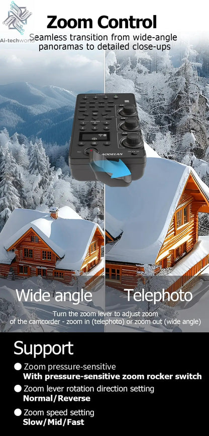 ZC-4 for Sony Camcorder Lanc Zoom Controller Replaces Sony RM-30BP for Video Zoom, Focus, IRIS, Recording, ND, White Balance Ai-TechWorld 
