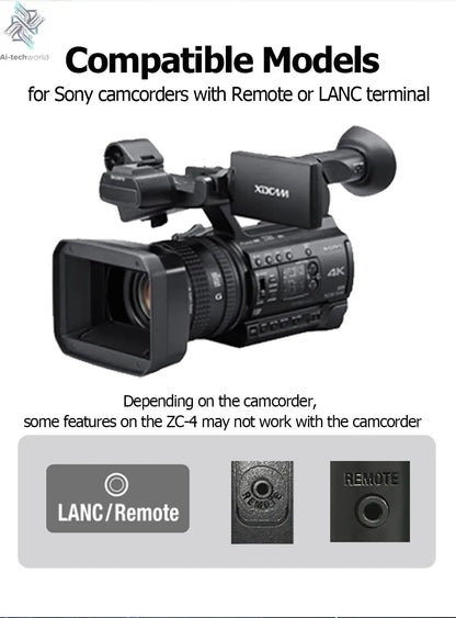 ZC-4 for Sony Camcorder Lanc Zoom Controller Replaces Sony RM-30BP for Video Zoom, Focus, IRIS, Recording, ND, White Balance Ai-TechWorld 