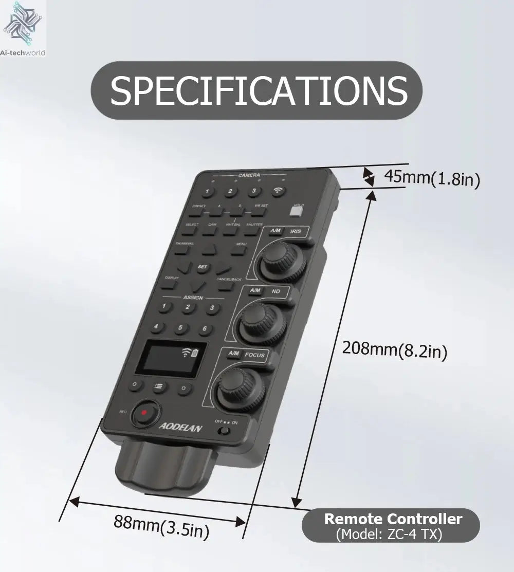 ZC-4 for Sony Camcorder Lanc Zoom Controller Replaces Sony RM-30BP for Video Zoom, Focus, IRIS, Recording, ND, White Balance Ai-TechWorld 