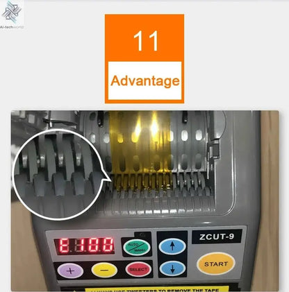 ZCUT-9 Automatic Adhesive Tape Machine Auto 6-60mm Tape Cutter Packaging Cutting Machine Electric 110V 220V Tools for Factory Ai-TechWorld 
