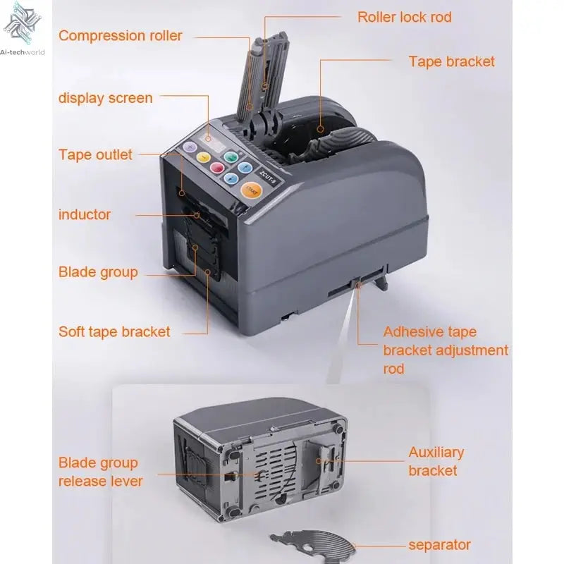 ZCUT-9 Automatic Adhesive Tape Machine Auto 6-60mm Tape Cutter Packaging Cutting Machine Electric 110V 220V Tools for Factory Ai-TechWorld 
