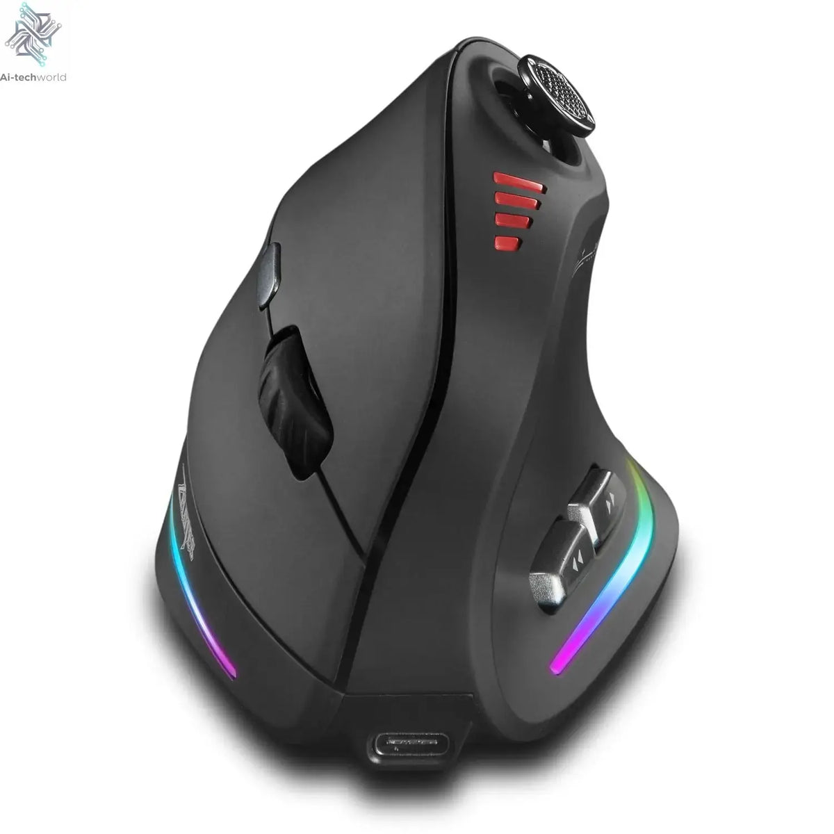 ZELOTES F18 Vertical Ergonomic Mouse 2.4G Wireless Mouse Bluetooth 24000DPI with Programming Gaming Mouse for PC Computer Laptop Ai-TechWorld 
