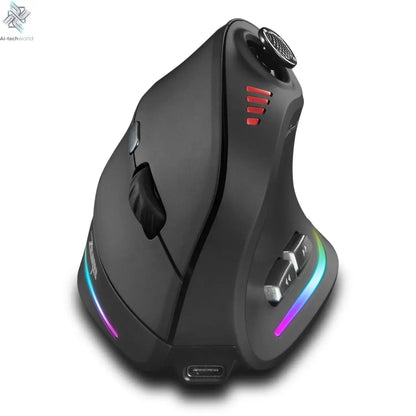 ZELOTES F18 Vertical Ergonomic Mouse 2.4G Wireless Mouse Bluetooth 24000DPI with Programming Gaming Mouse for PC Computer Laptop Ai-TechWorld 